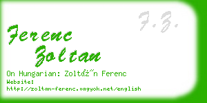 ferenc zoltan business card